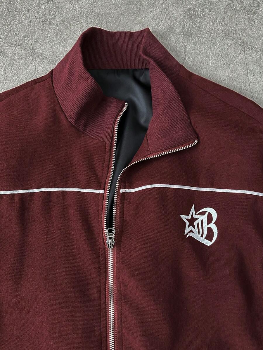 Men's 2pc Zip-Up Jacket And Drawstring Waist Long Pants Set