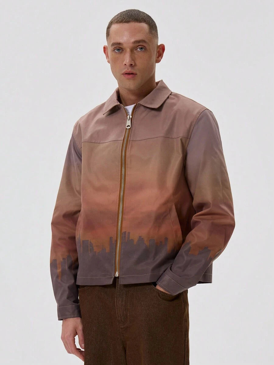 Printed Oversized Trucker Jacket