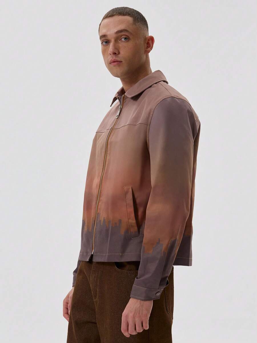 Printed Oversized Trucker Jacket