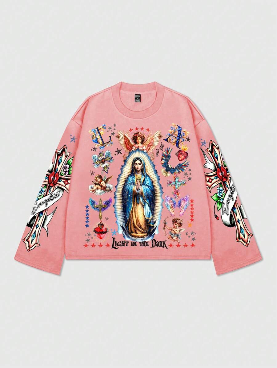 Men's Vintage Maria Graphic Print Pullover Sweatshirt