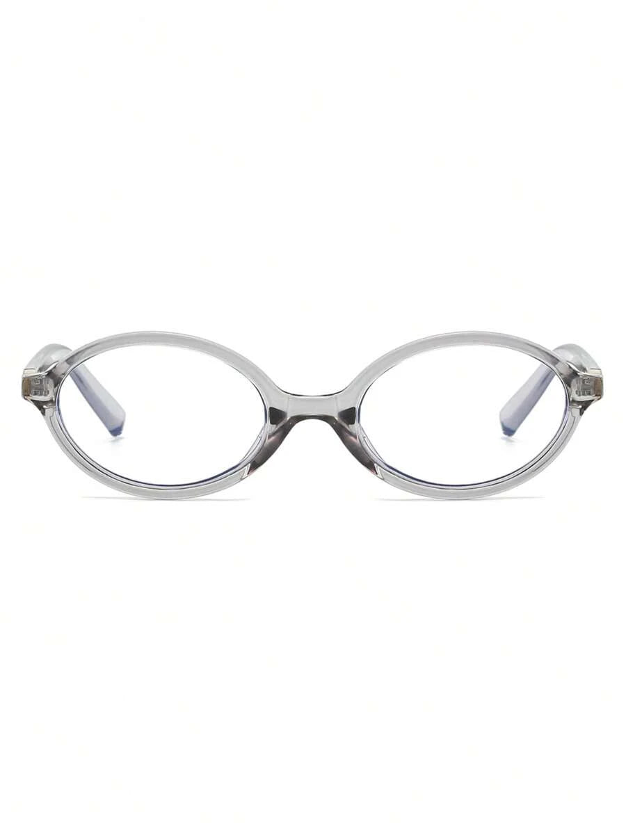Women's Transparent Oval PC Clear Glasses
