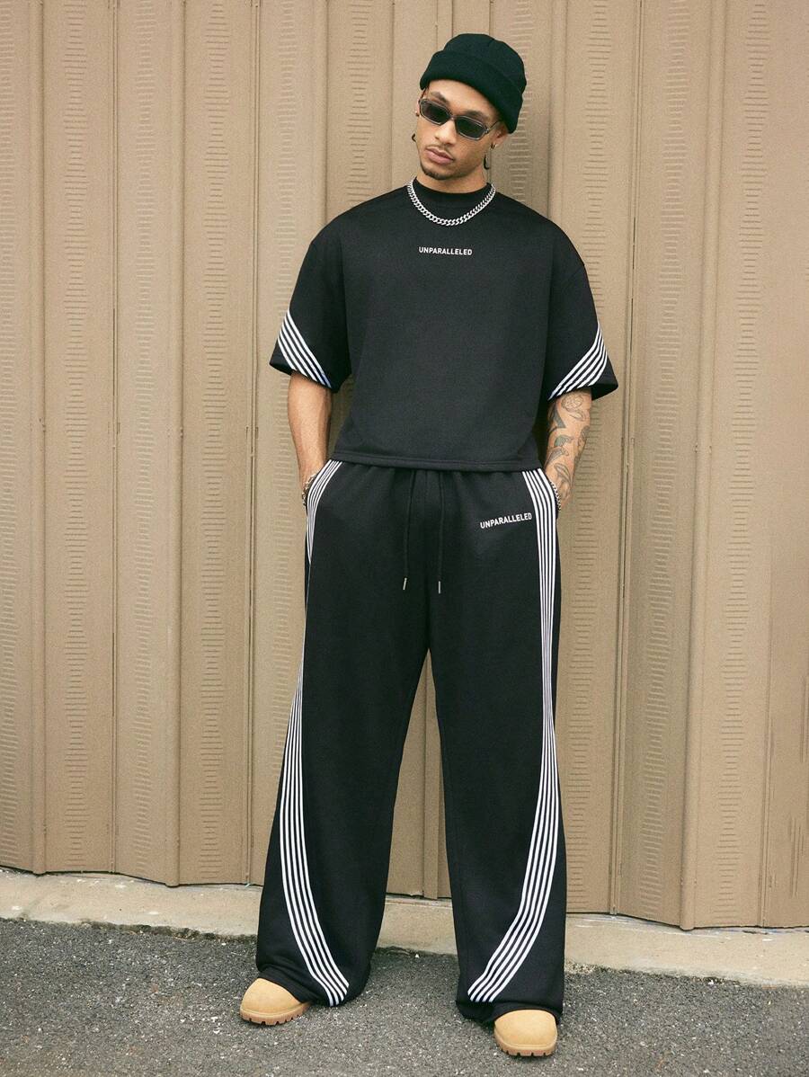 Leopard Patchwork T-Shirt And Pants Set