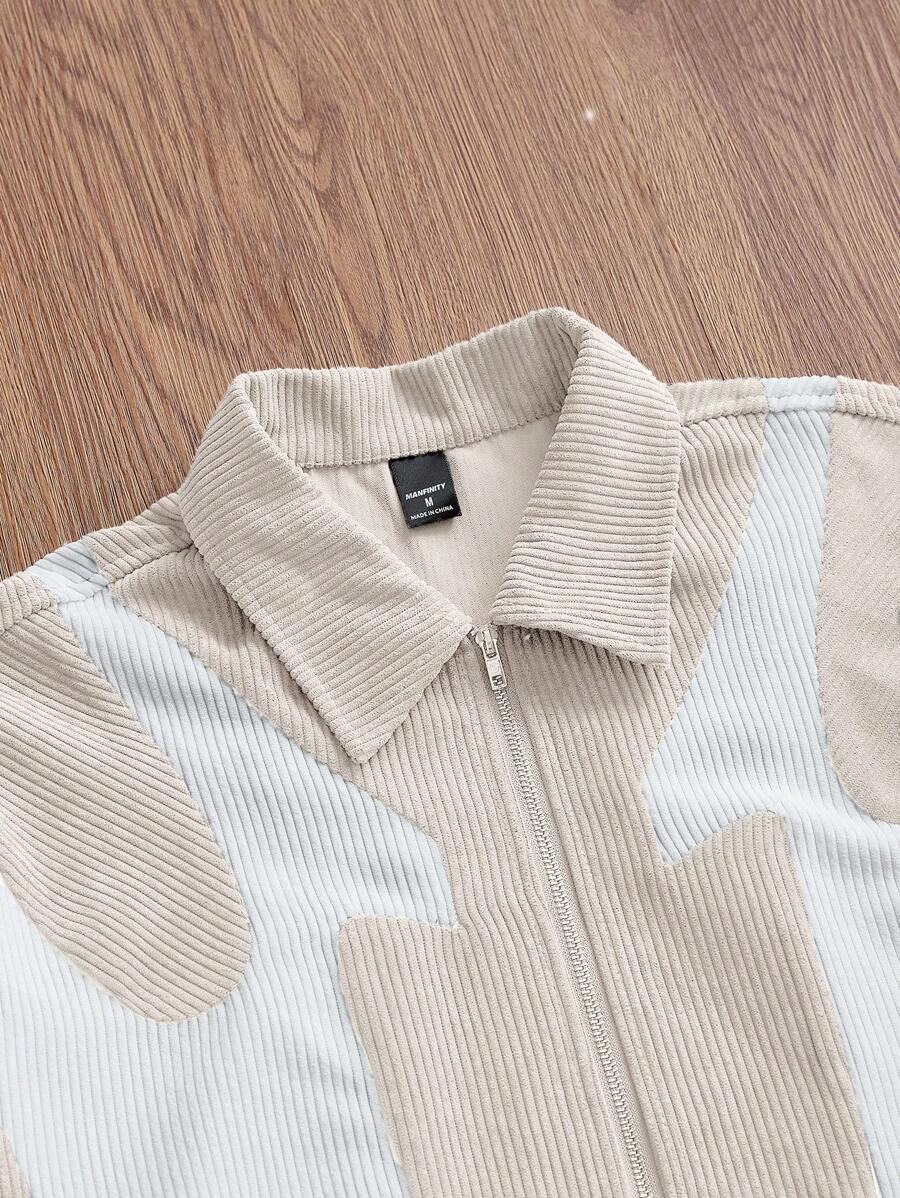 Patchwork Corduroy Long Sleeve Shirt