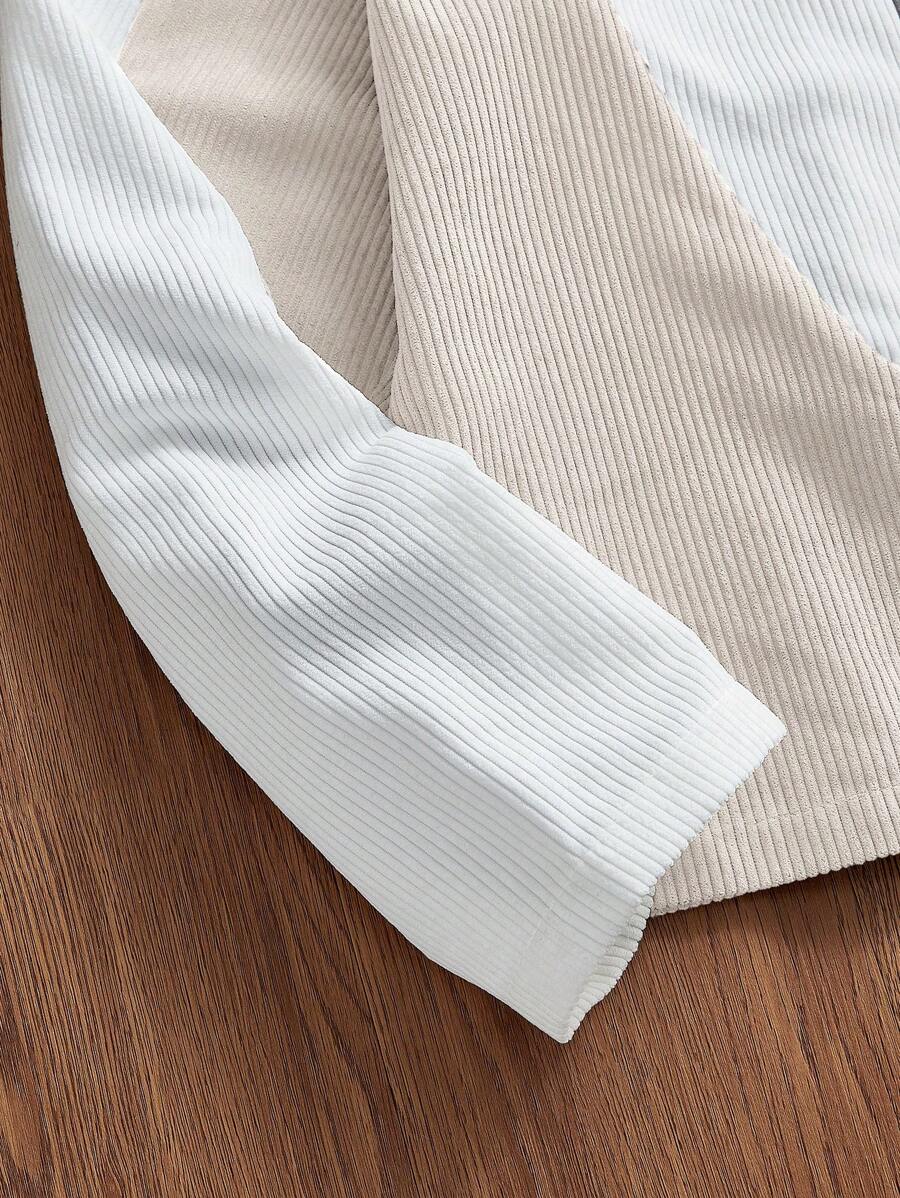 Patchwork Corduroy Long Sleeve Shirt