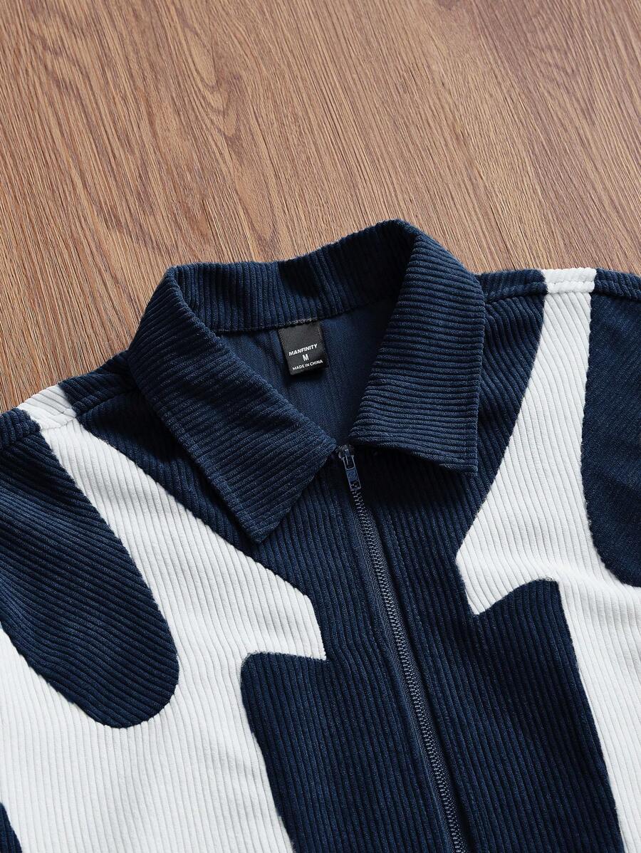 Patchwork Corduroy Long Sleeve Shirt