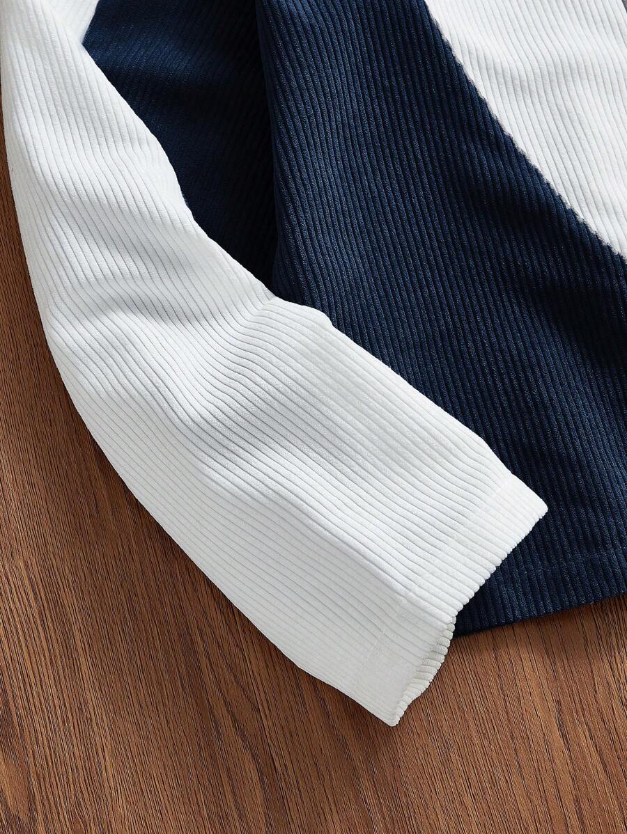 Patchwork Corduroy Long Sleeve Shirt