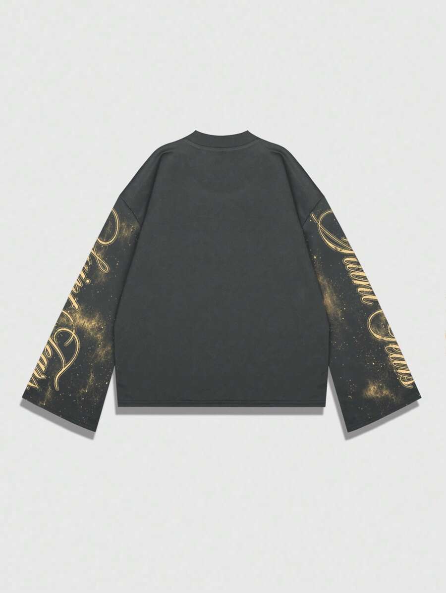 Men's Jesus Graphic Print Pullover Sweatshirt