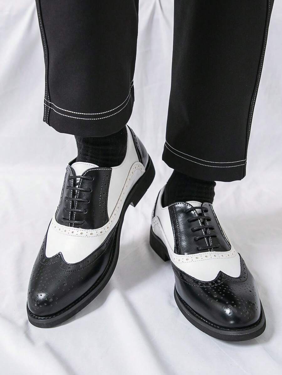 Men's Pointed Toe Business Casual Derby Shoes