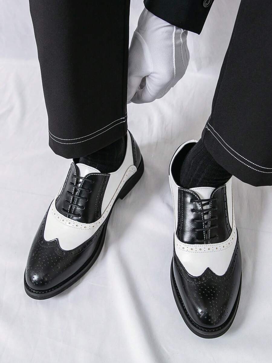 Men's Pointed Toe Business Casual Derby Shoes