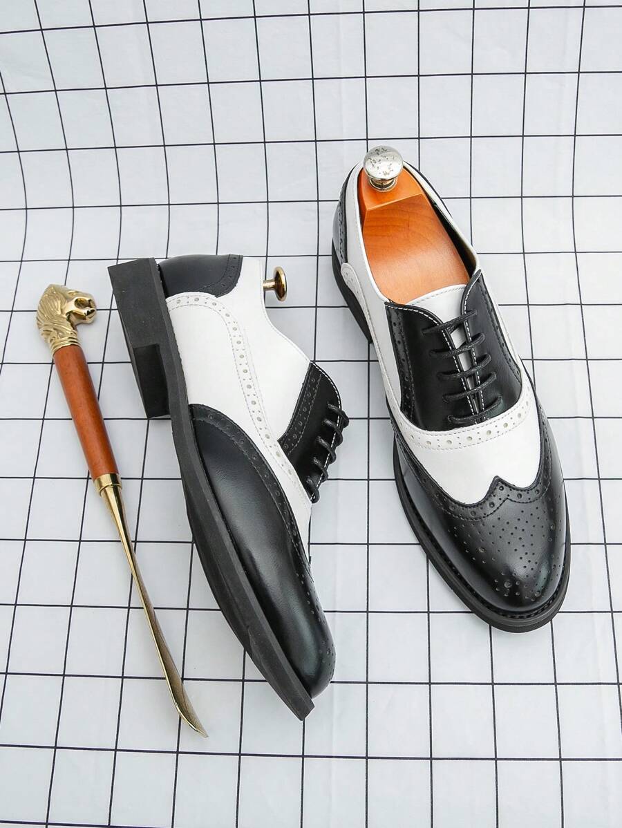 Men's Pointed Toe Business Casual Derby Shoes