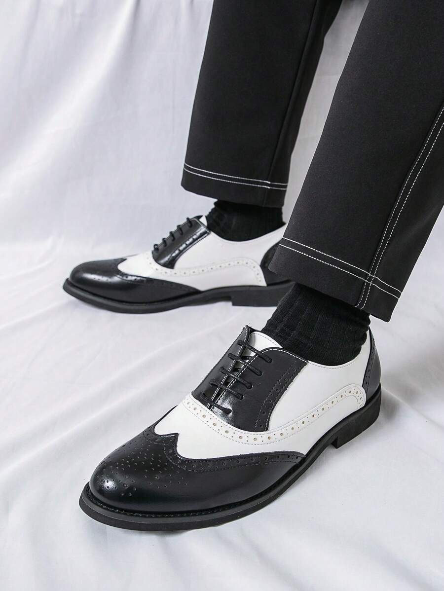 Men's Pointed Toe Business Casual Derby Shoes