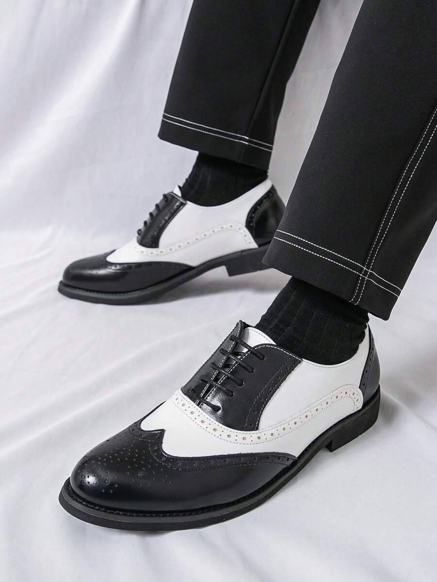Men's Pointed Toe Business Casual Derby Shoes