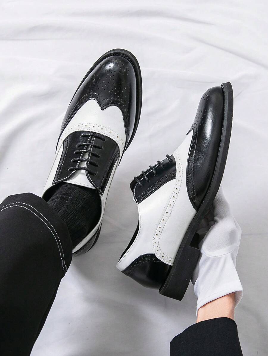 Men's Pointed Toe Business Casual Derby Shoes