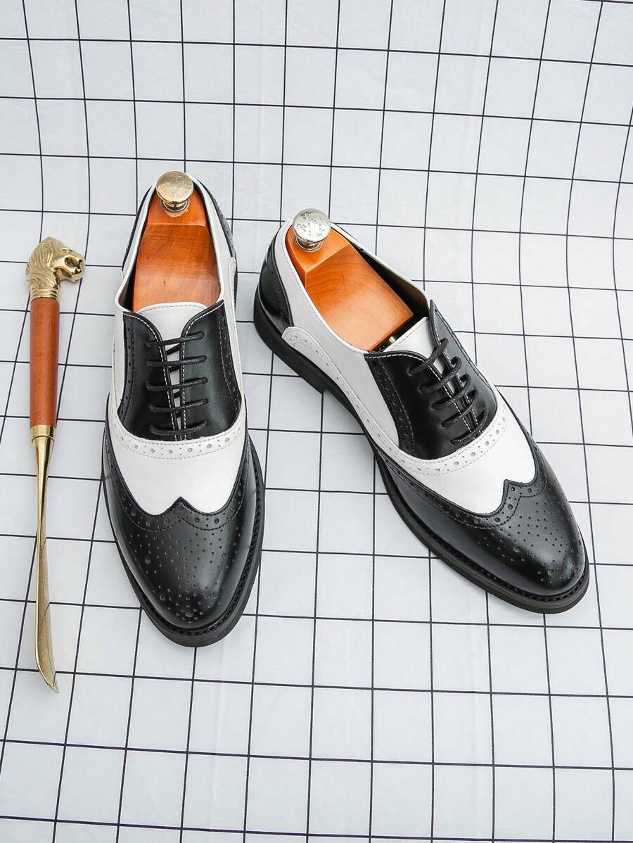 Men's Pointed Toe Business Casual Derby Shoes
