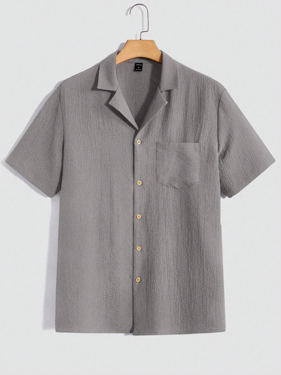 Men Short Sleeve Shirt And Pants Casual Summer Two-Piece Set