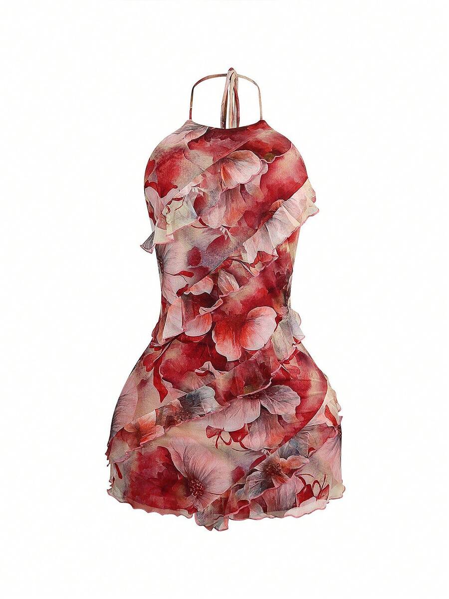 Women's Summer Halter Neck Backless Mini Dress