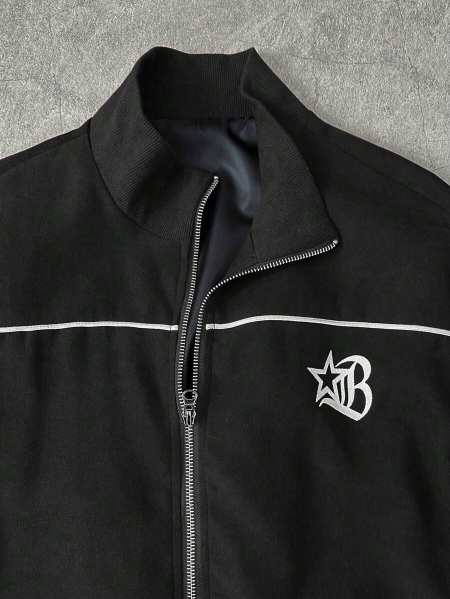 Men's Pentagram Print Long Sleeve Jacket And Pants Casual Suit Set