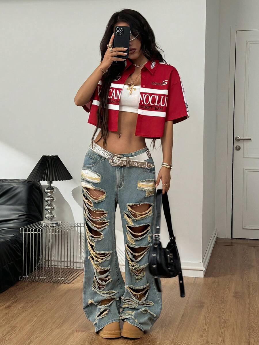 Women's Vintage Cropped Shirt