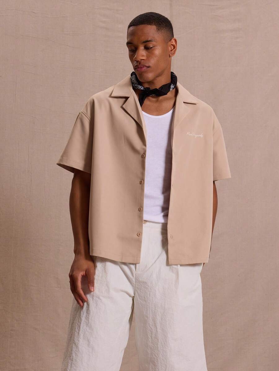 Button Up Short Sleeve Graphic Bowling Shirt