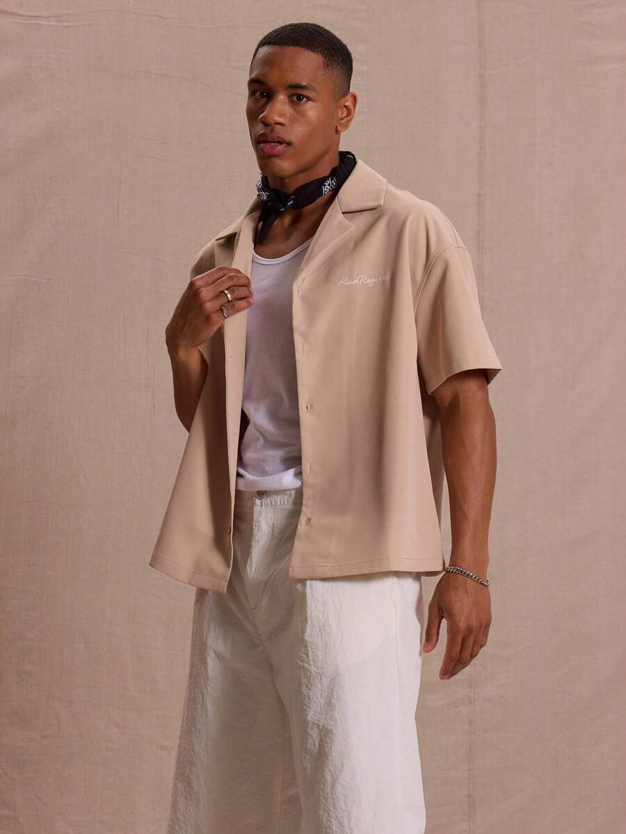 Button Up Short Sleeve Graphic Bowling Shirt