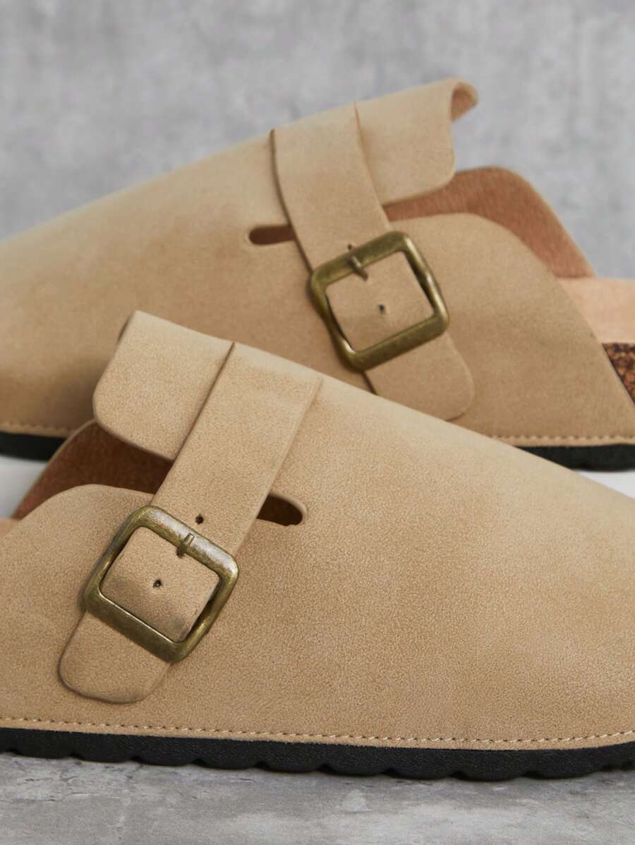 Men's Arch Support Cork Footbed Buckle Clogs