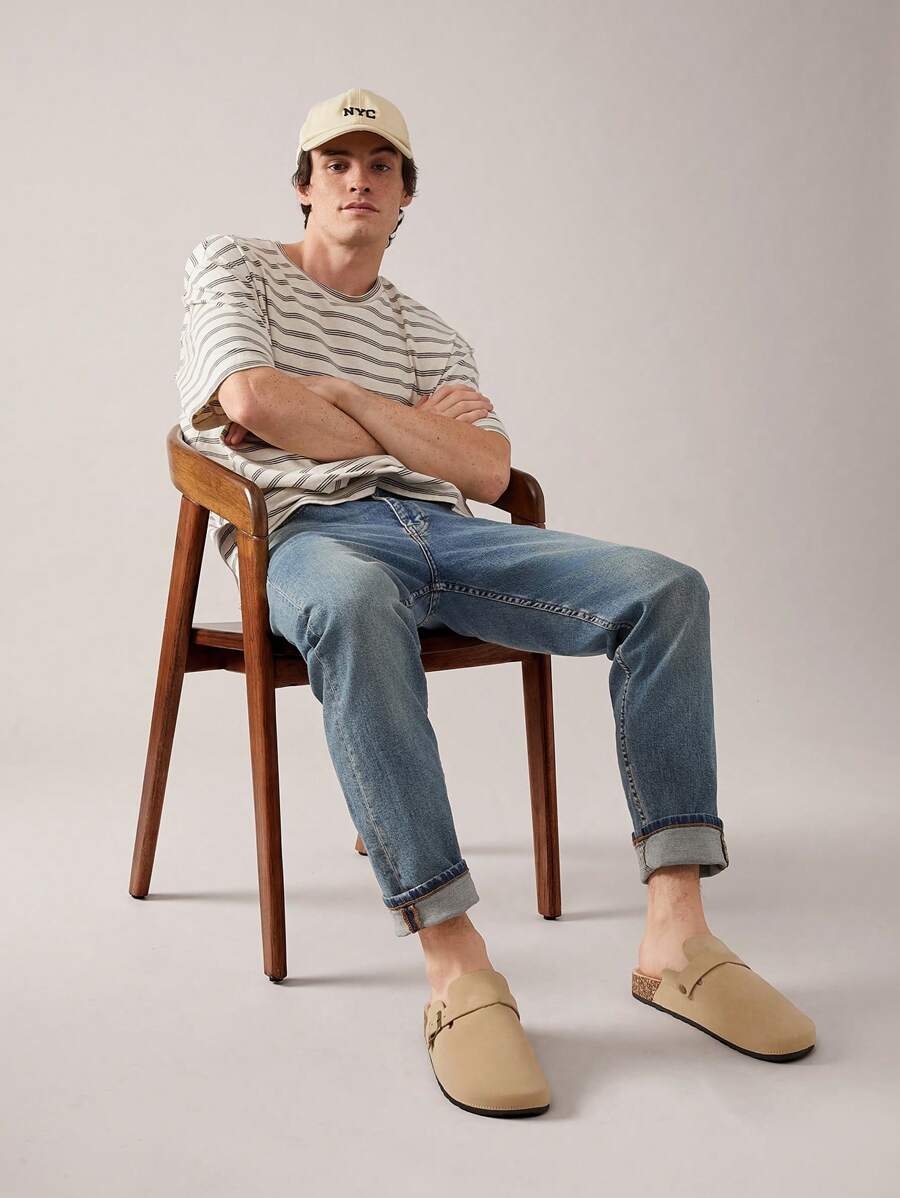 Men's Arch Support Cork Footbed Buckle Clogs