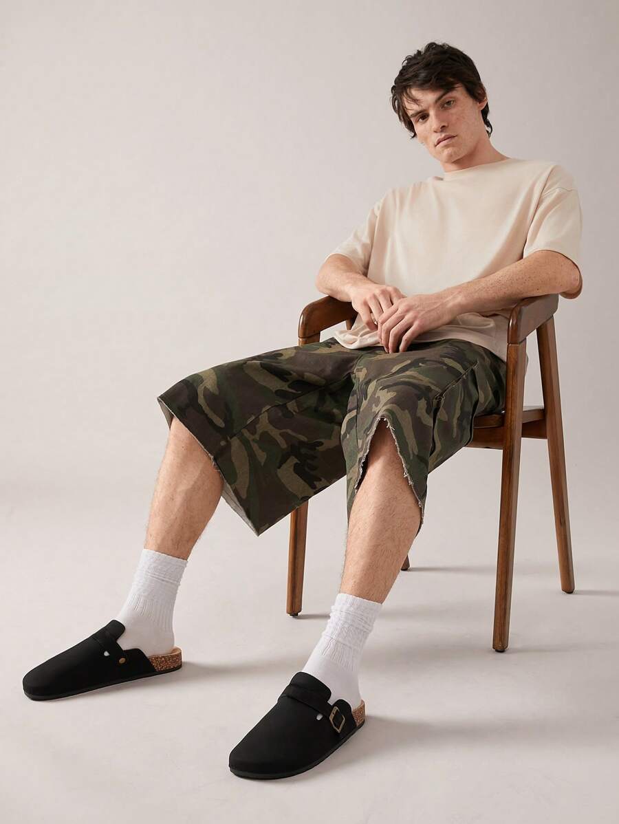 Men's Arch Support Cork Footbed Buckle Clogs