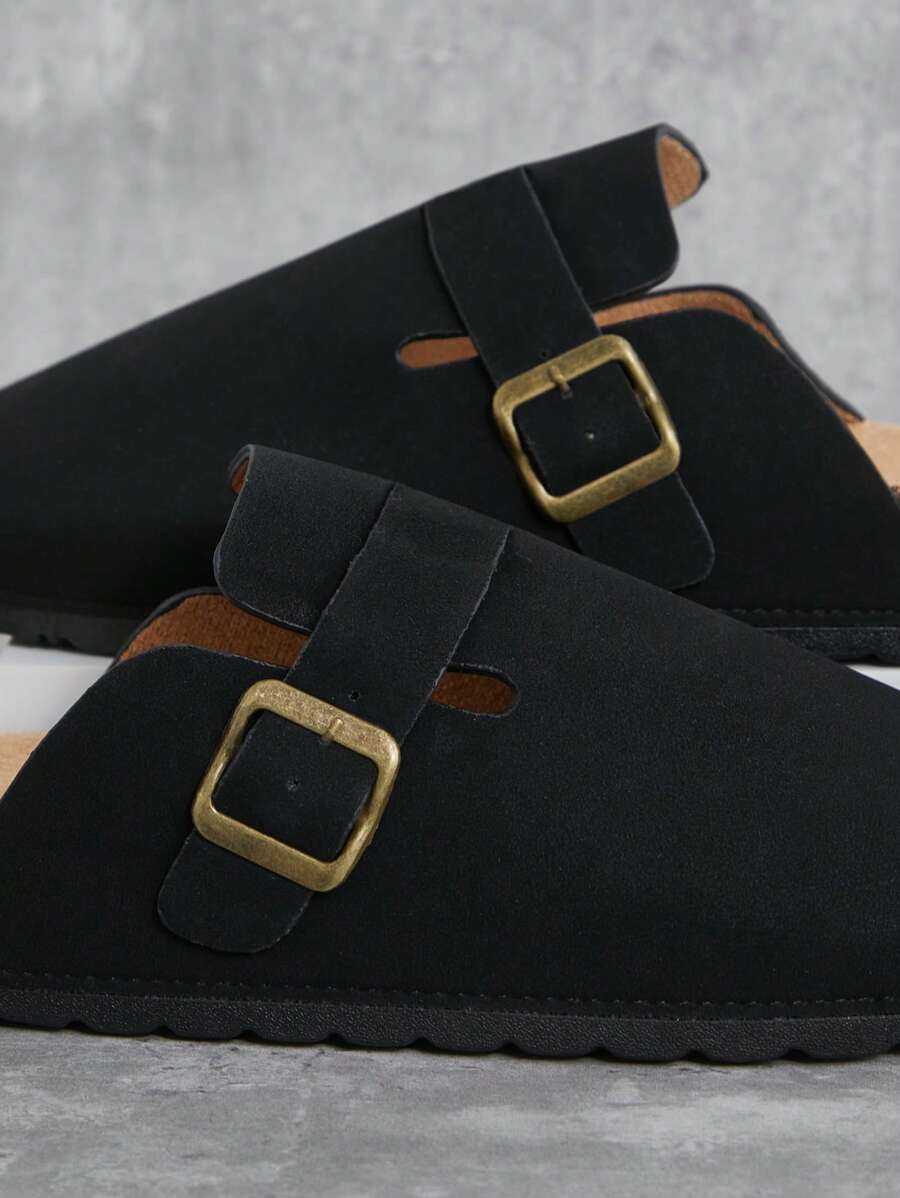 Men's Arch Support Cork Footbed Buckle Clogs