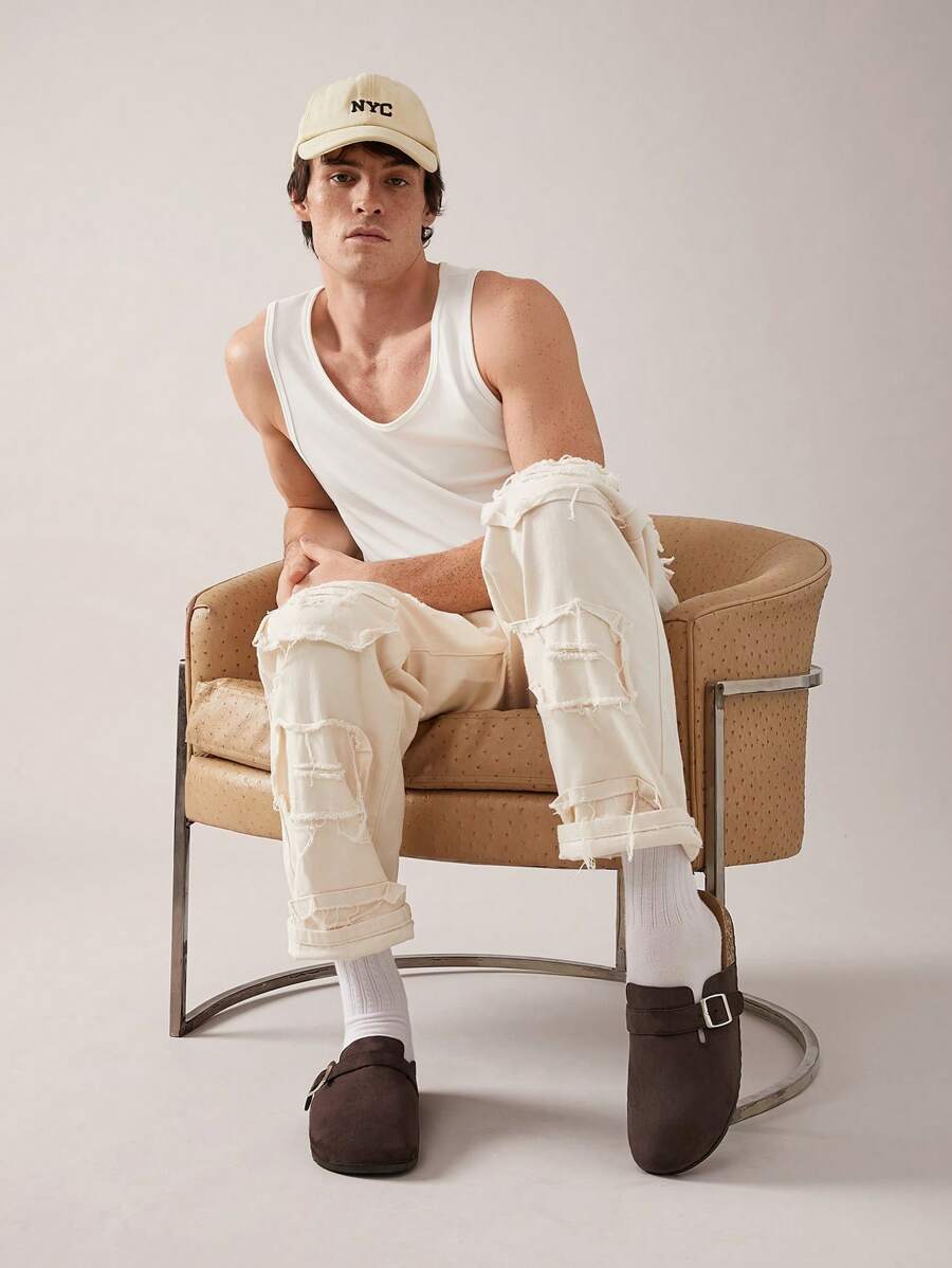 Men's Arch Support Cork Footbed Buckle Clogs