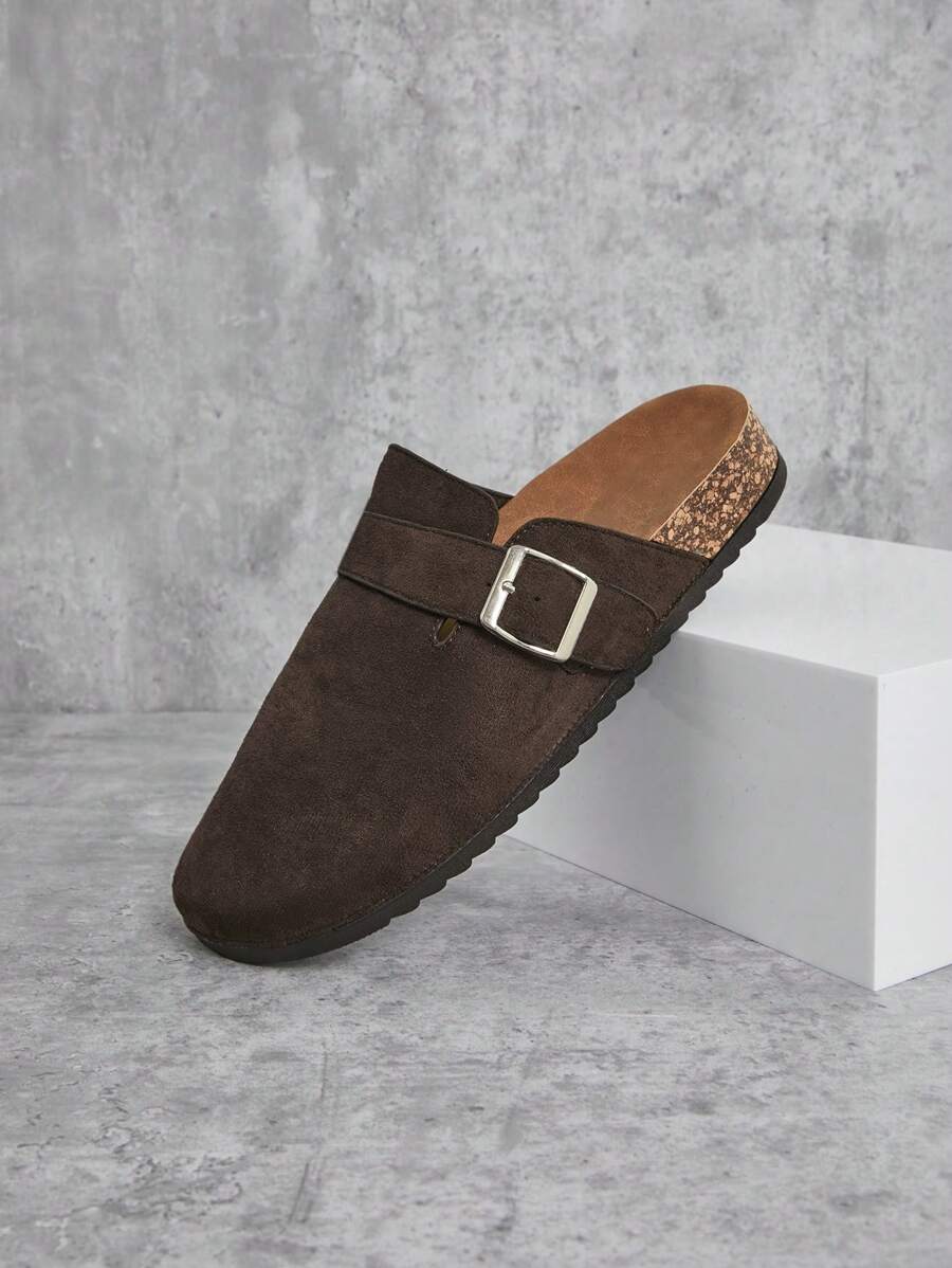 Men's Arch Support Cork Footbed Buckle Clogs