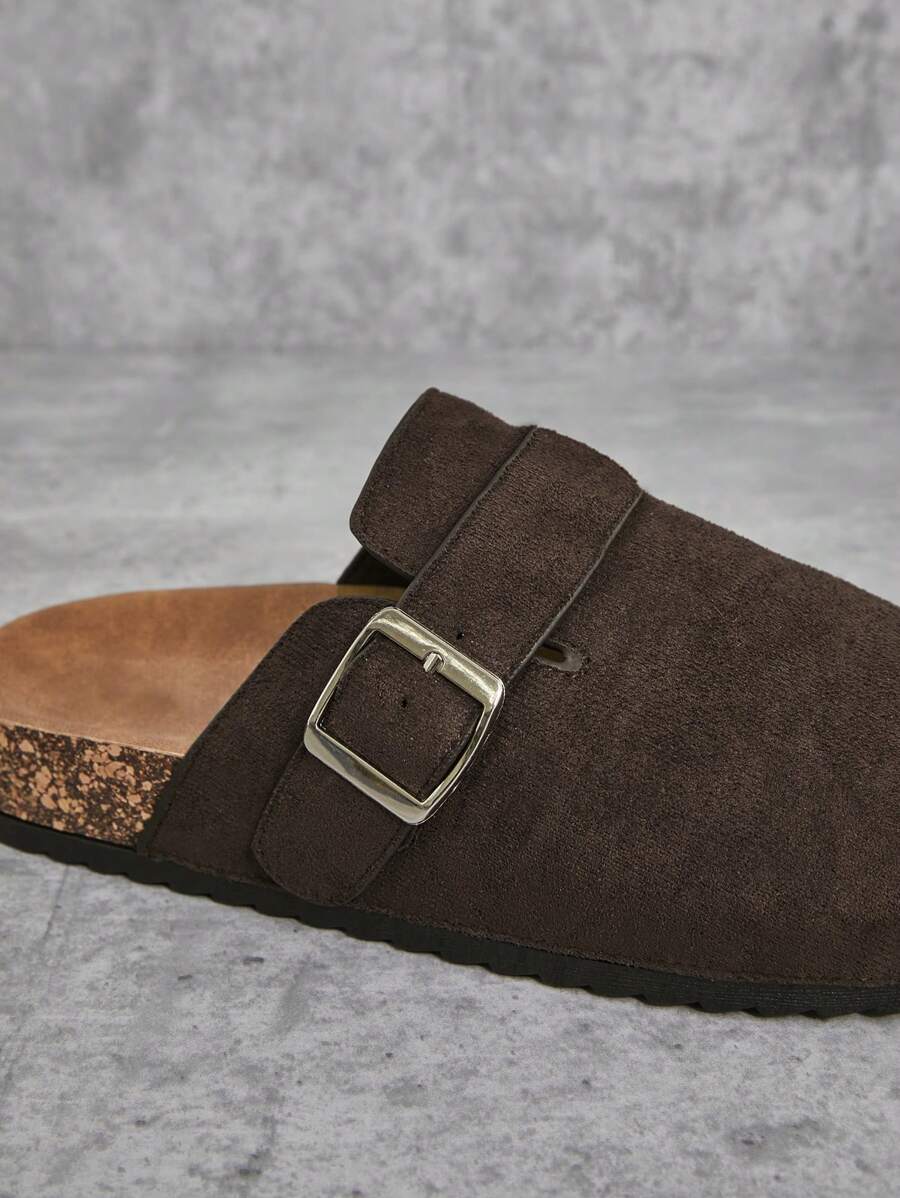 Men's Arch Support Cork Footbed Buckle Clogs