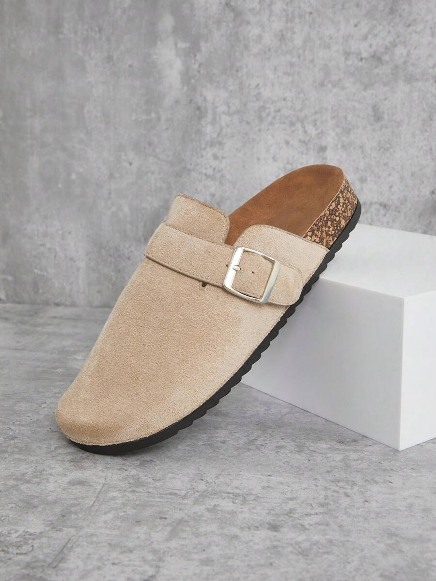 Men's Arch Support Cork Footbed Buckle Clogs