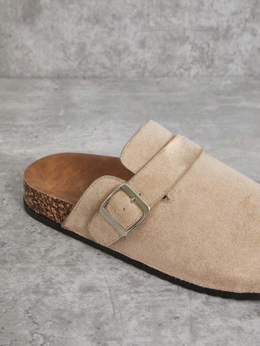 Men's Arch Support Cork Footbed Buckle Clogs