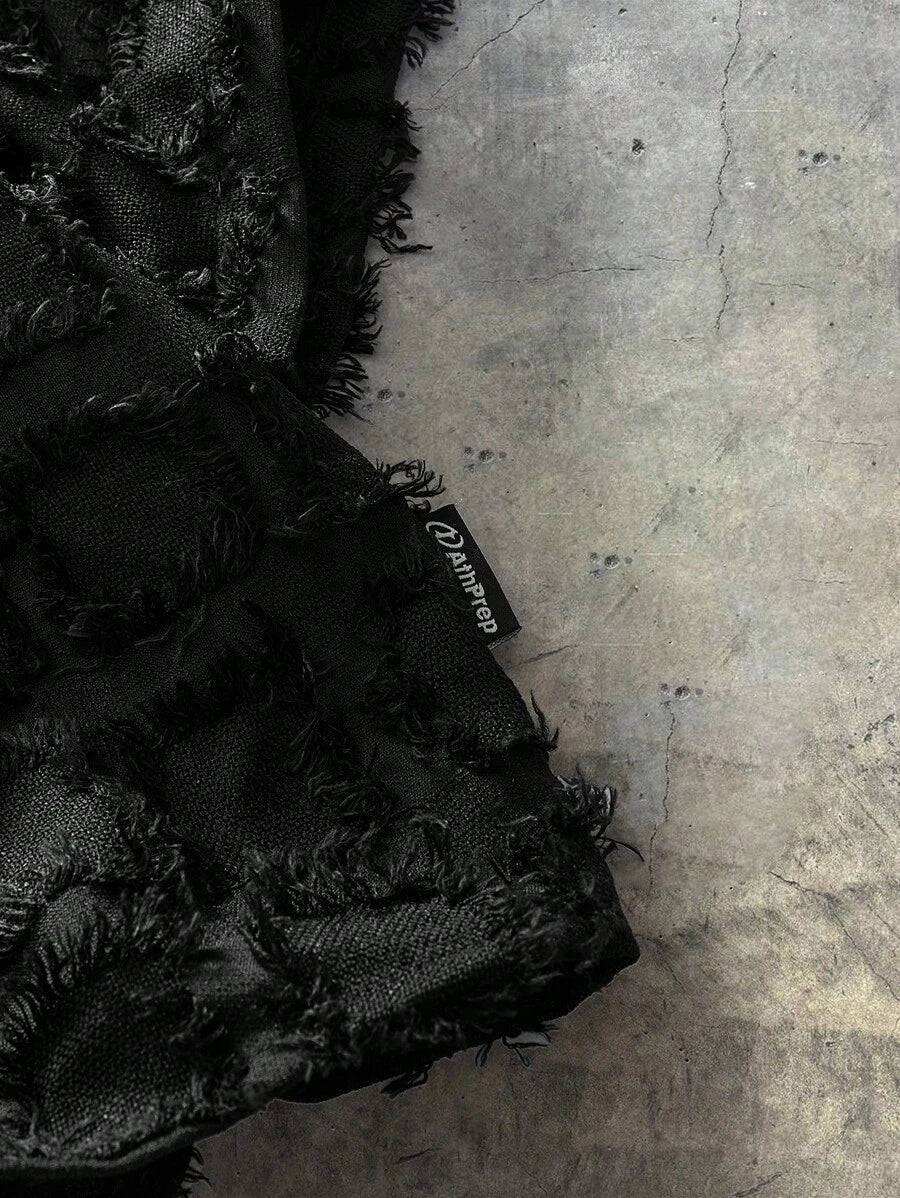 Men's Plaid Woven Short Sleeve Cropped Shirt