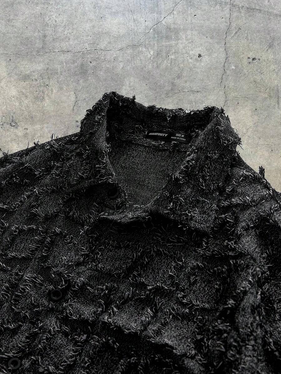 Men's Plaid Woven Short Sleeve Cropped Shirt