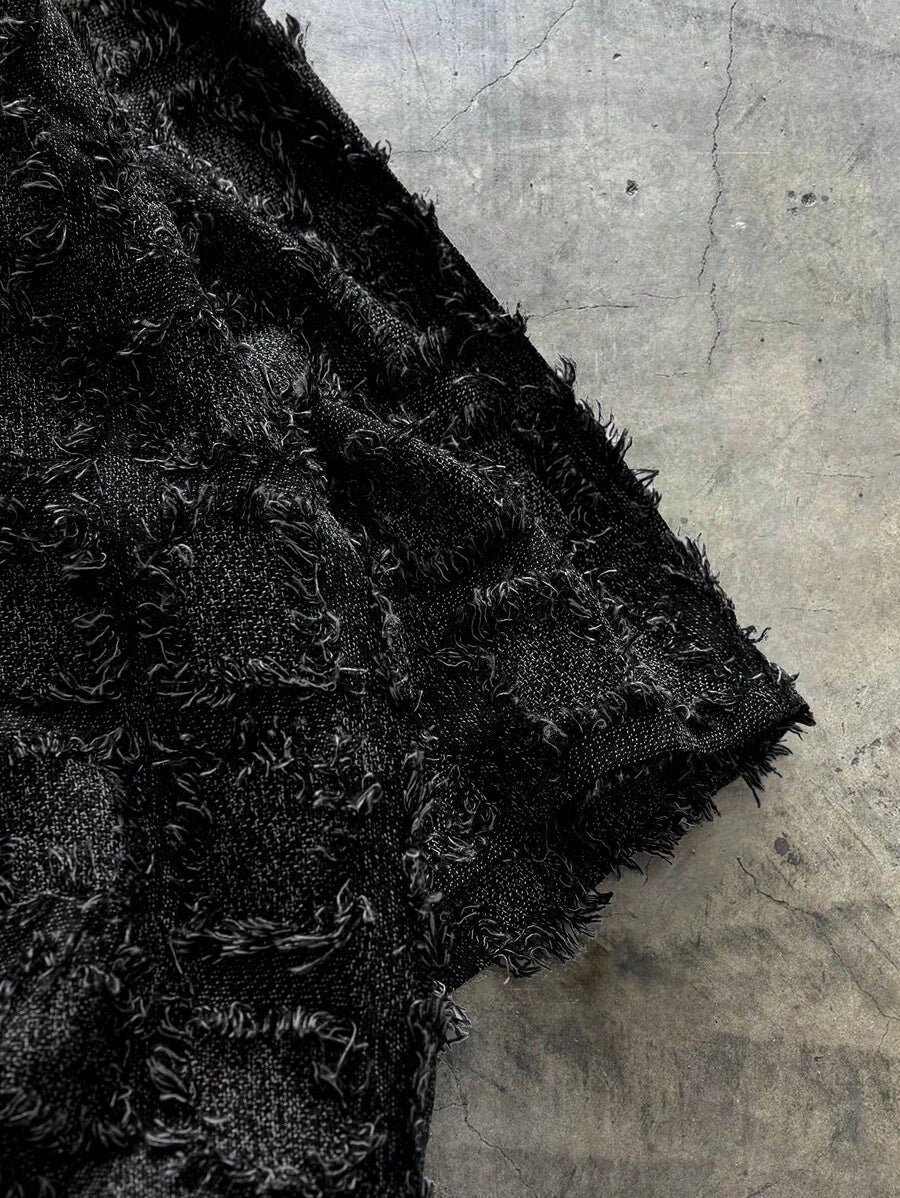 Men's Plaid Woven Short Sleeve Cropped Shirt