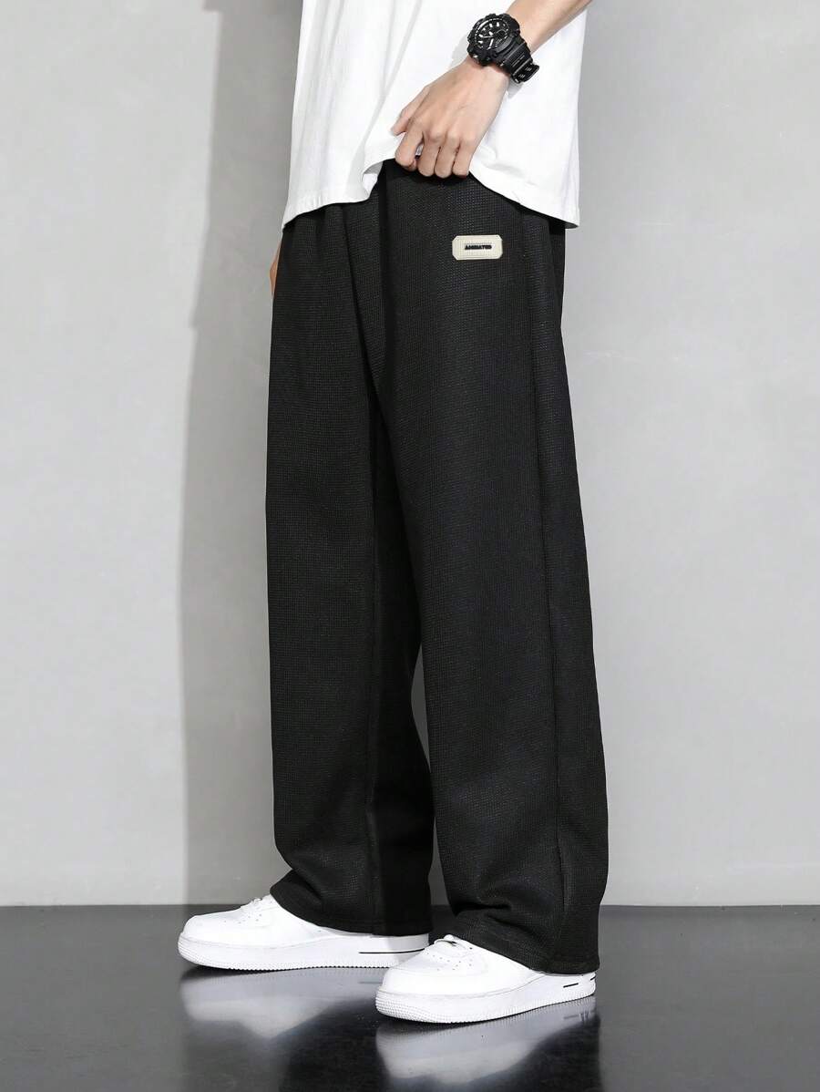 Men's Casual Waffle Knit Simple Straight Leg Pants