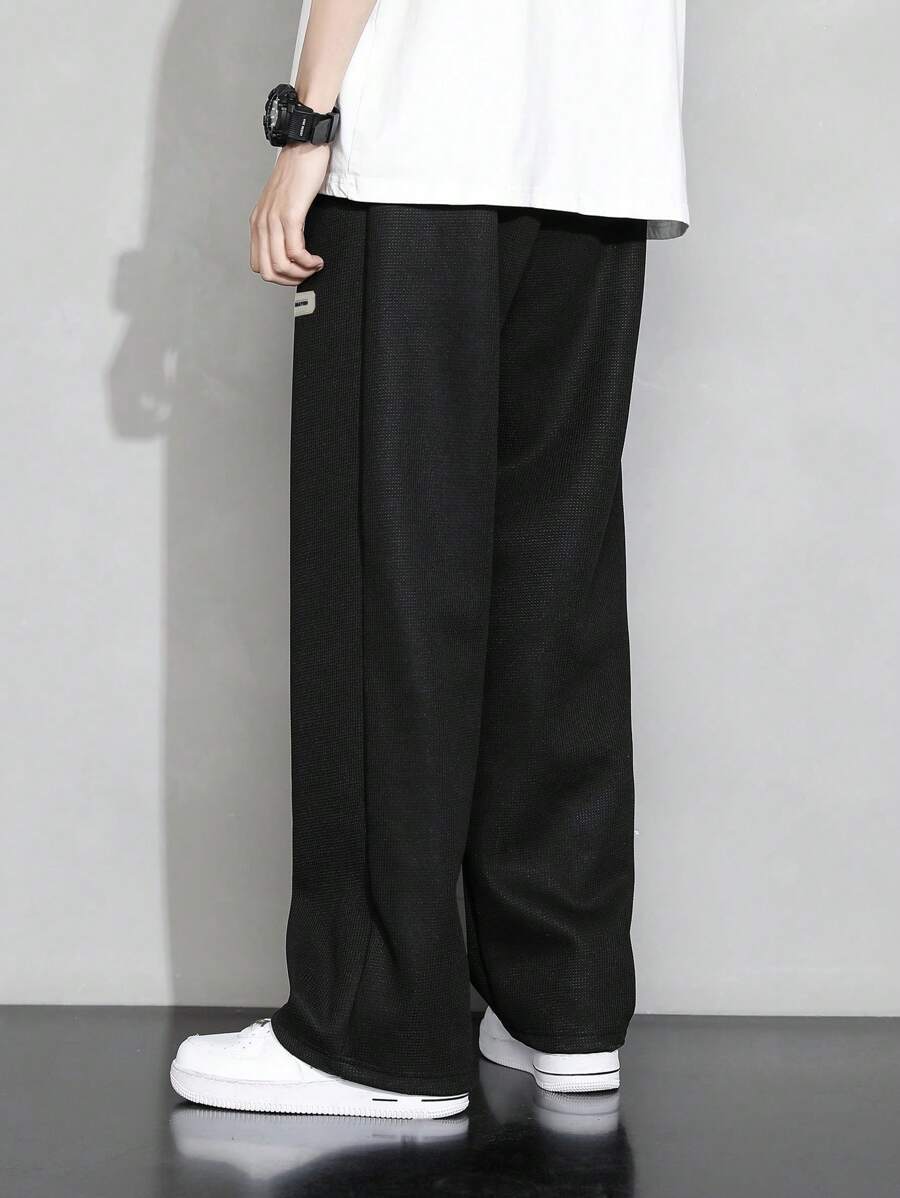 Men's Casual Waffle Knit Simple Straight Leg Pants