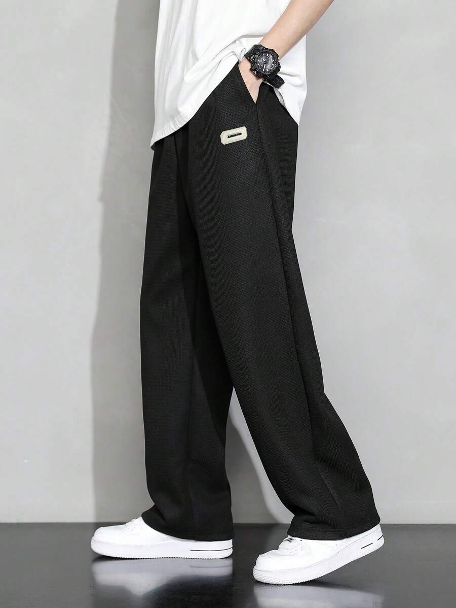 Men's Casual Waffle Knit Simple Straight Leg Pants