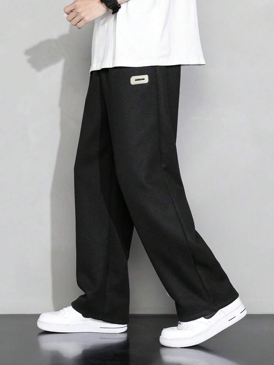 Men's Casual Waffle Knit Simple Straight Leg Pants
