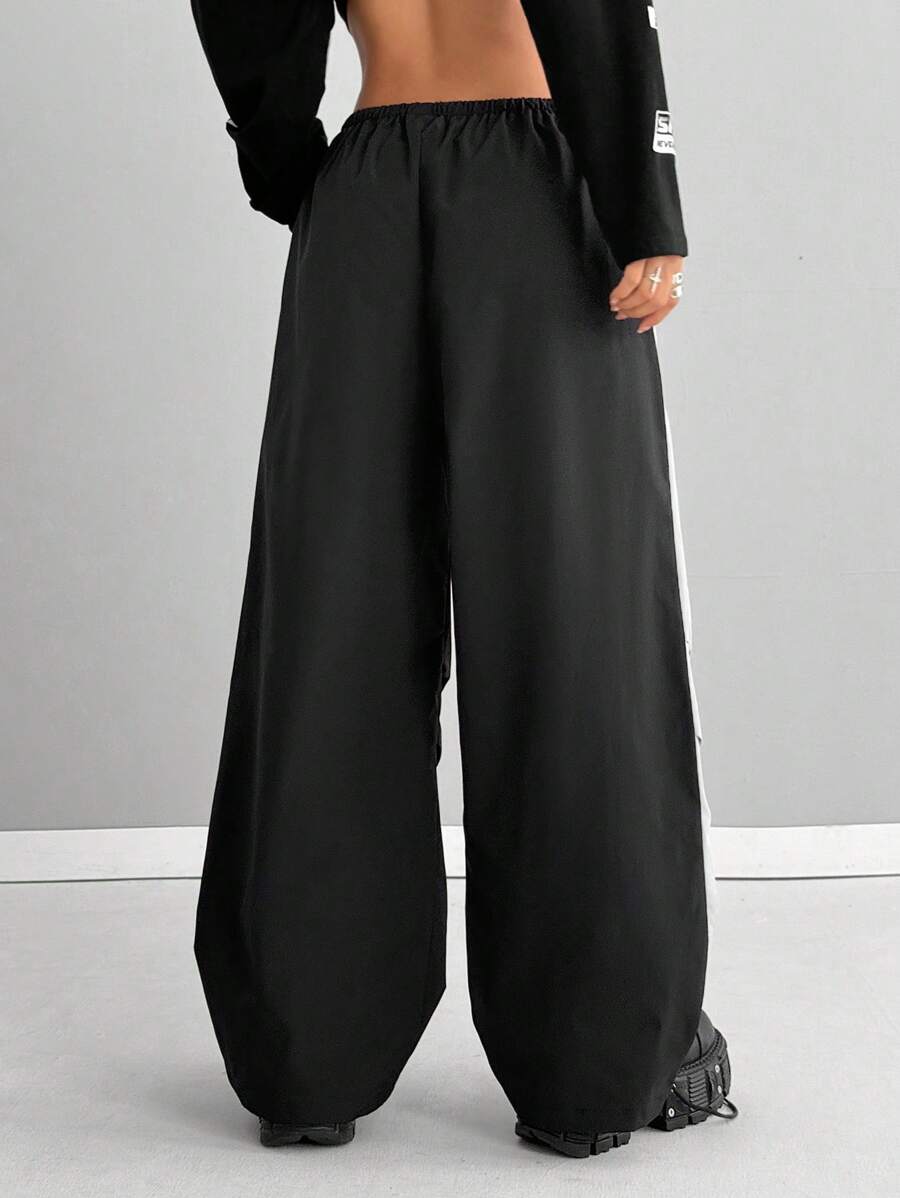 Women's Color-Blocked Parachute Pants