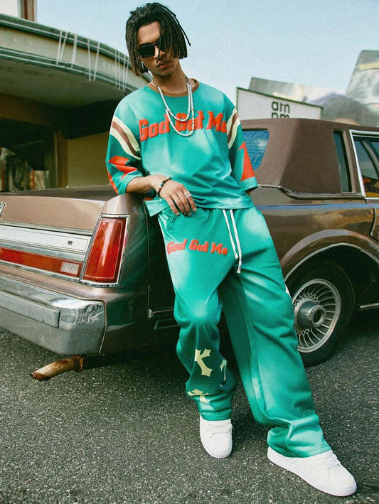 Men's Print T-Shirt And Pants 2pc Set