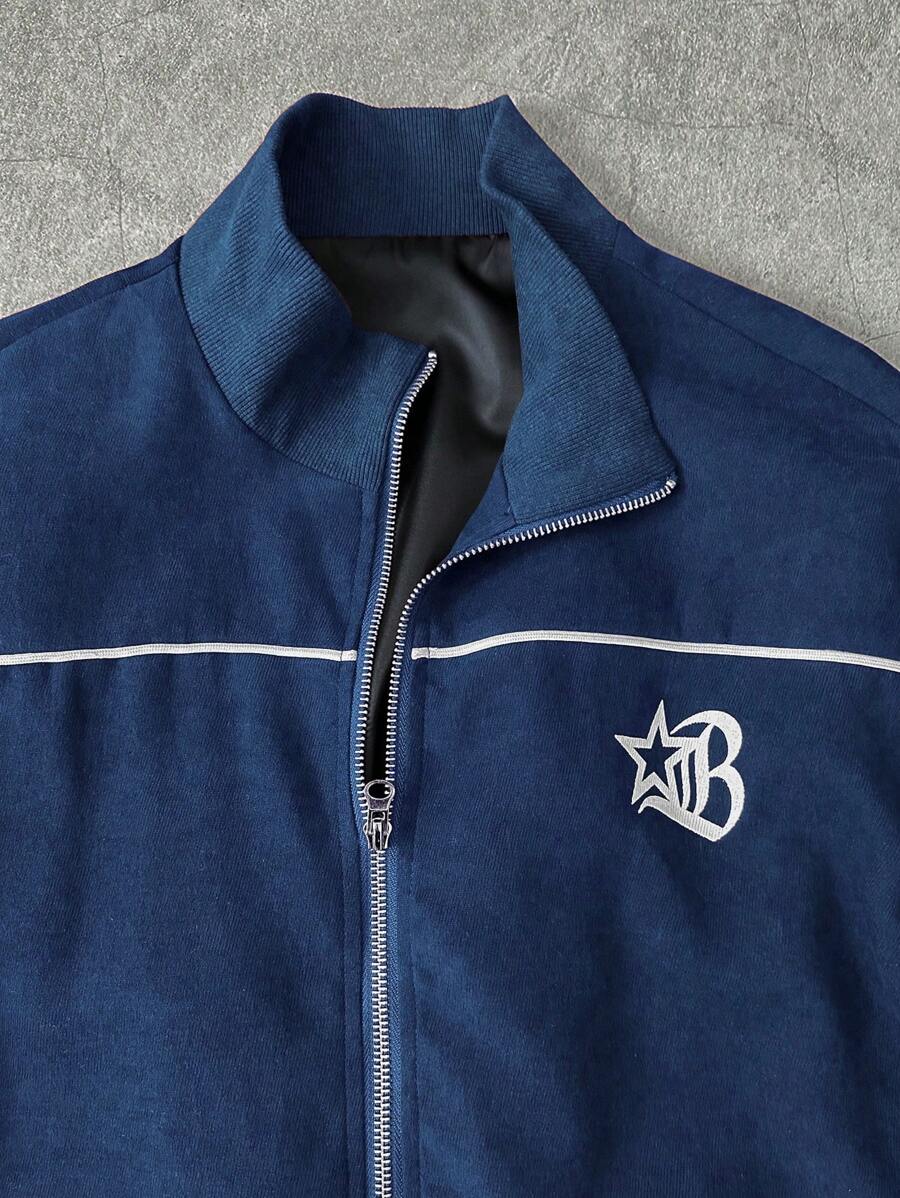 Men's 2pc Zip-Up Jacket And Drawstring Waist Long Pants Set