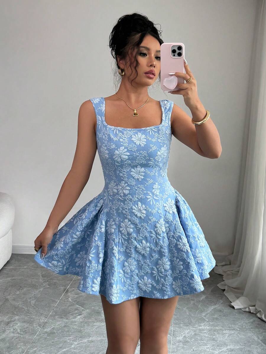 Women's Elegant  Jacquard Mini Dress