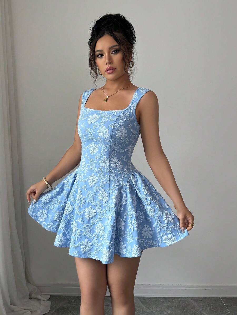 Women's Elegant  Jacquard Mini Dress