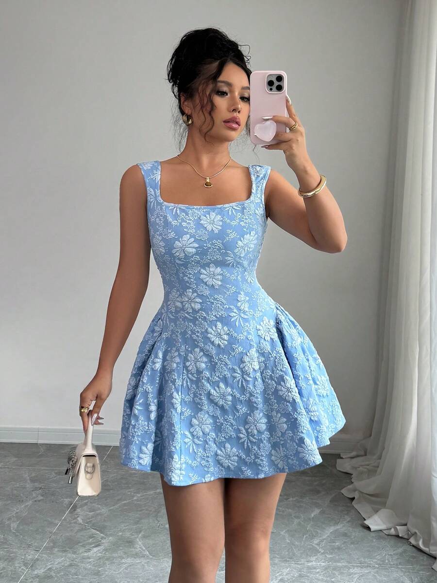 Women's Elegant  Jacquard Mini Dress