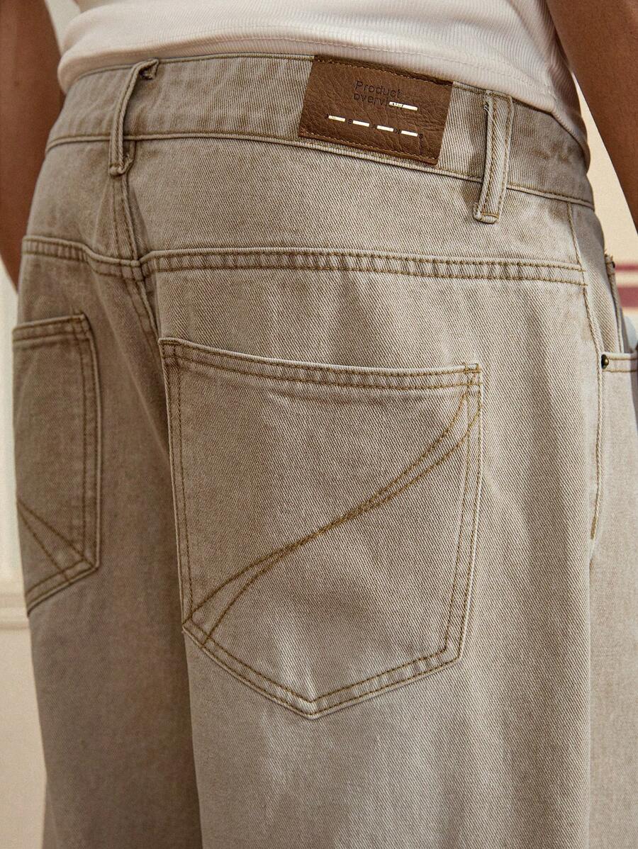Men's Loose Fit Wide-Leg Pocket Jeans