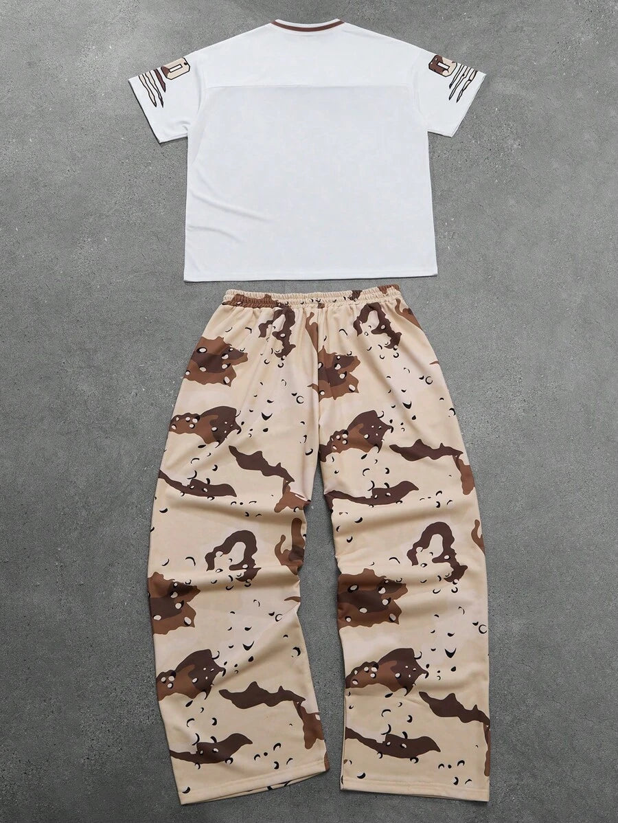 Men’s Short Sleeve T-Shirt And Pants 2pcs Set
