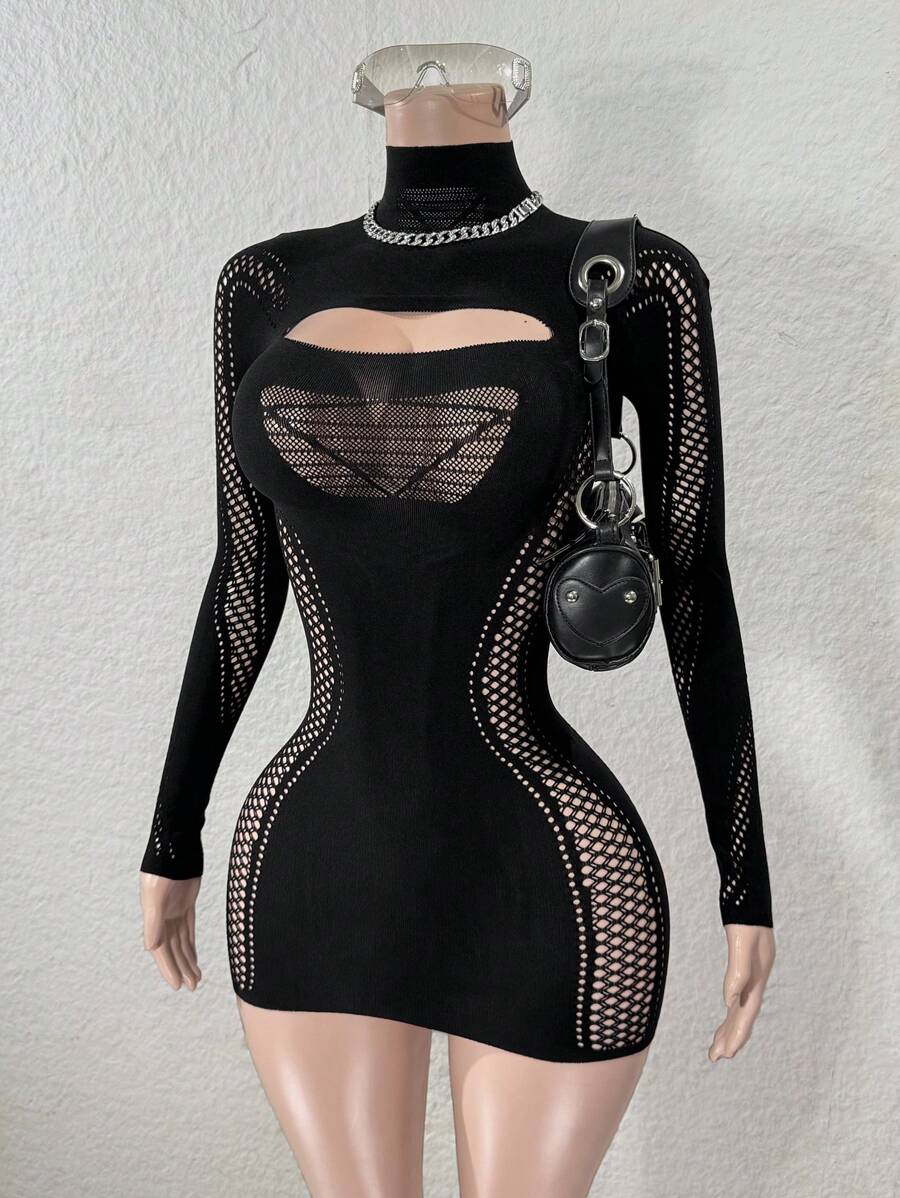 Long Sleeve Cutout Bodycon Dress