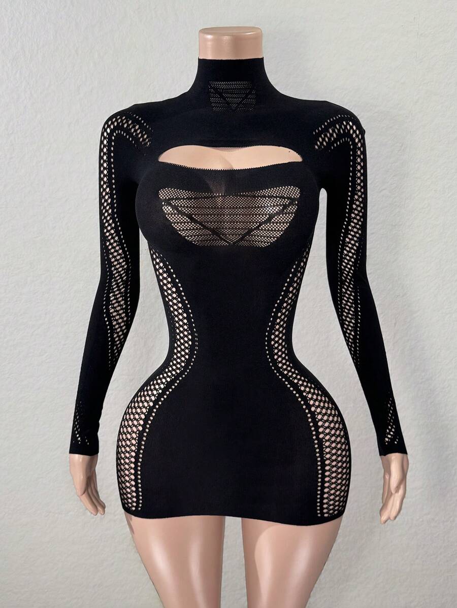 Long Sleeve Cutout Bodycon Dress